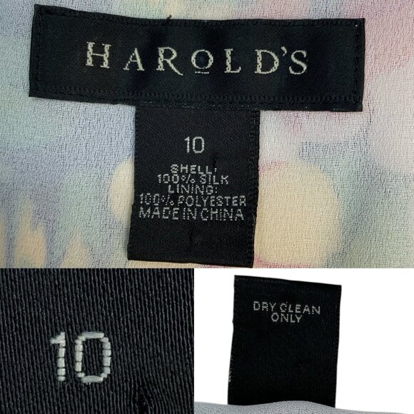 Harold's Miami Theme Hawaiian Silk Skirt 10 Palm Tree Knee Length Florida Beach - Picture 4 of 13